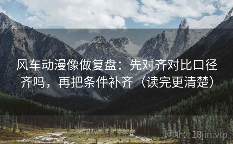 风车动漫像做复盘:先对齐对比口径齐吗,再把条件补齐(读完更清楚)