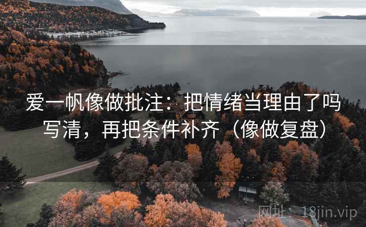 爱一帆像做批注:把情绪当理由了吗写清,再把条件补齐(像做复盘)