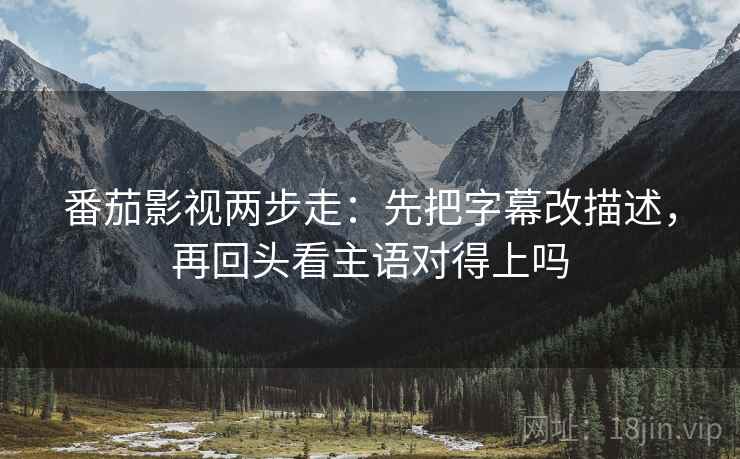 番茄影视两步走:先把字幕改描述,再回头看主语对得上吗 第2张 番茄影视两步走:先把字幕改描述,再回头看主语对得上吗 第2张