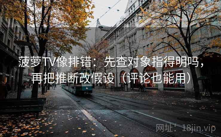 菠萝TV像排错：先查对象指得明吗，再把推断改假设（评论也能用）