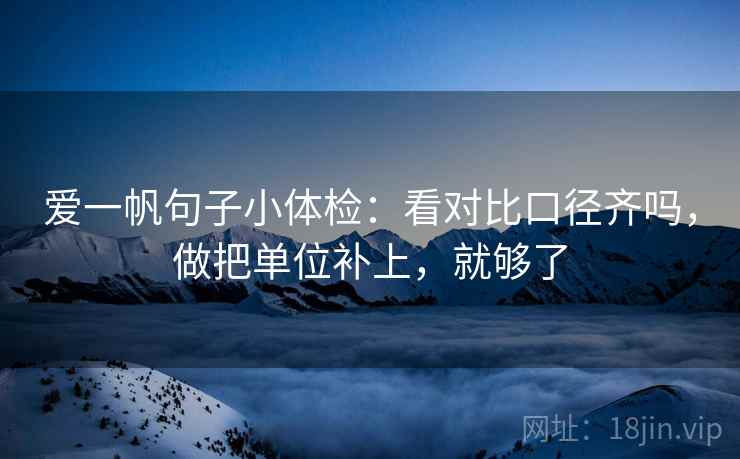 爱一帆句子小体检:看对比口径齐吗,做把单位补上,就够了 第2张 爱一帆句子小体检:看对比口径齐吗,做把单位补上,就够了 第2张